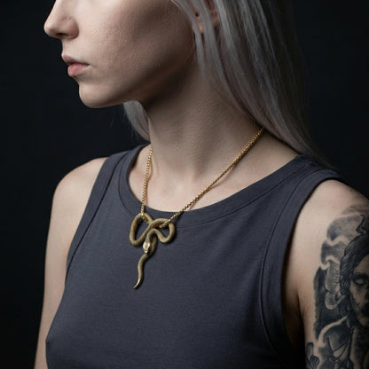Gold Coiled Snake Necklace