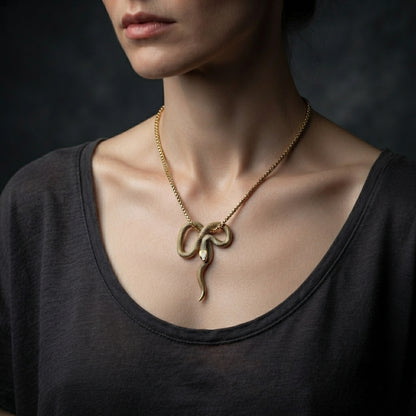 Gold Coiled Snake Necklace