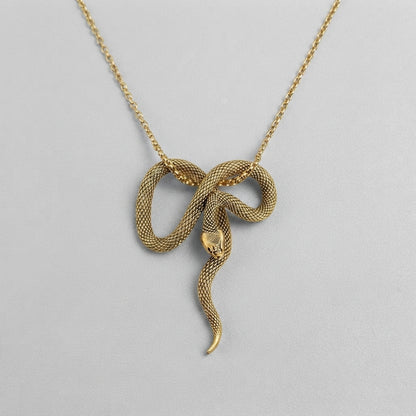 Gold Coiled Snake Necklace