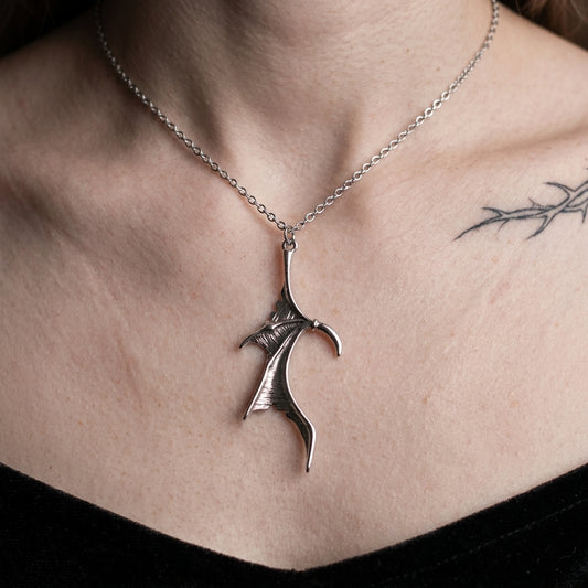 Bat Wing Heart Necklace Goth Gift Couple